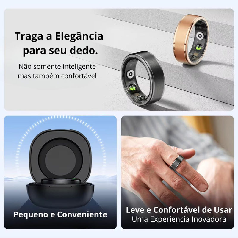 HealthRing Pro ✅ Anel Inteligente de Monitoramento de Saúde e Exercícios - Com aplicativo e a Prova D'agua