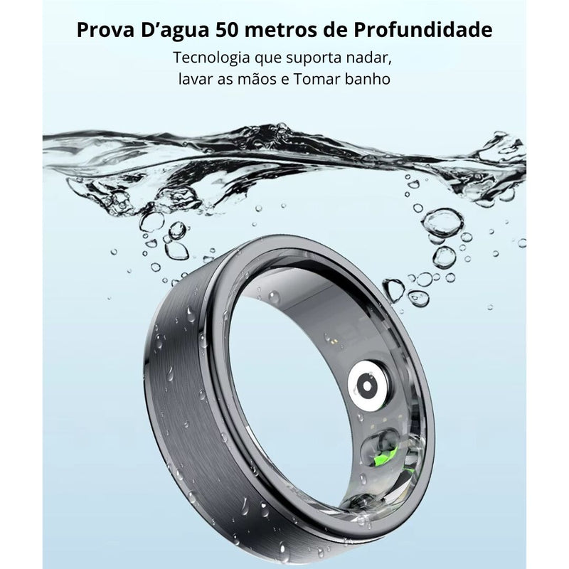 HealthRing Pro ✅ Anel Inteligente de Monitoramento de Saúde e Exercícios - Com aplicativo e a Prova D'agua