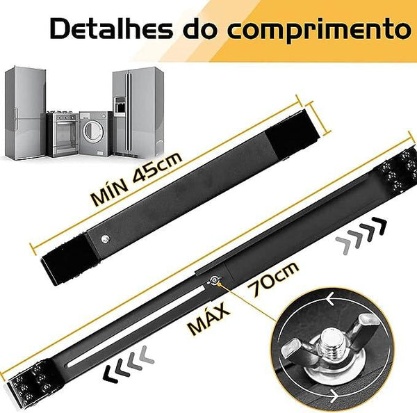 SupportMax ✅ Suporte Base Com Rodinhas Ajustável Máquina Lavar, Fogão, Geladeira E Móveis até 200kg