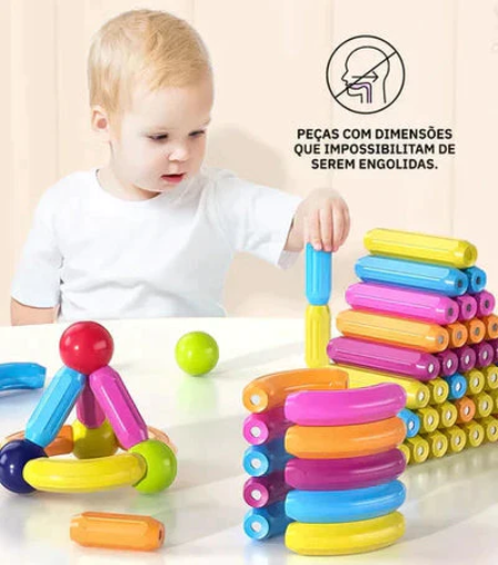 Conjunto de Blocos Magnéticos Criativos e Educacionais - MagniGenius